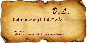 Debreczenyi Lázár névjegykártya